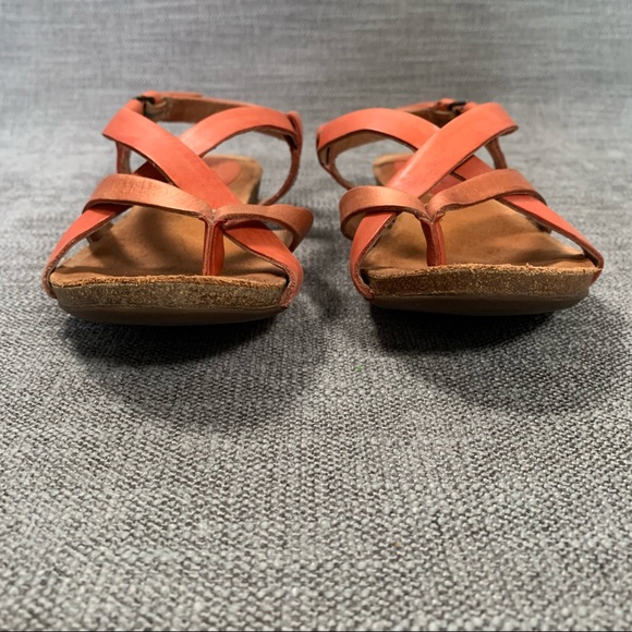 Bussola Maynila Leather Strappy Sandal Flip Flop Orange Womens 8.5 US EUR 39 - Picture 5 of 13